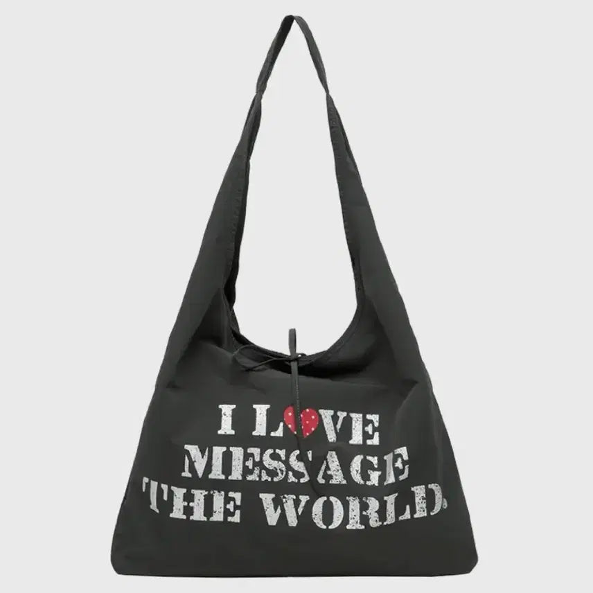 [BUNJANG] AMESS WORLDWIDE Lettering Casual Hobo Bag / 아메스 월드와이드 레터링 캐주얼 호보백
