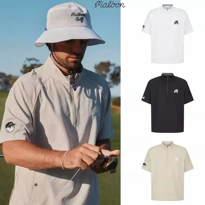 [BUNJANG] Malbon Golf Men's Short Sleeve T-Shirt / 말본골프웨어남성반팔티