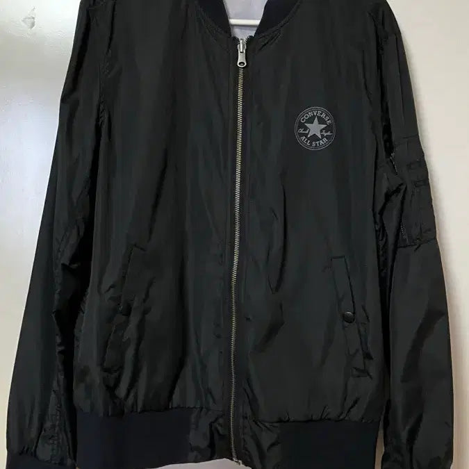 [BUNJANG] Converse All Star Reversible Black Bomber Jacket / 컨버스 올스타 리버시블 양면 블랙 봄버 자켓