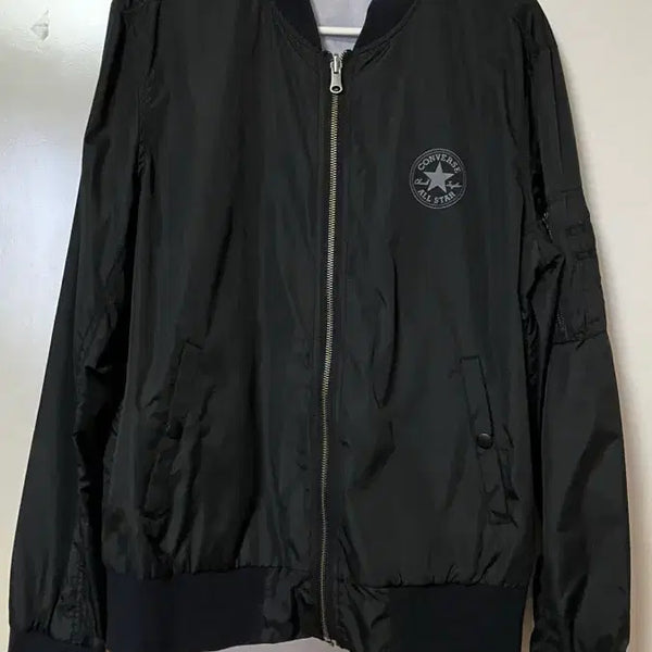 [BUNJANG] Converse All Star Reversible Black Bomber Jacket / 컨버스 올스타 리버시블 양면 블랙 봄버 자켓