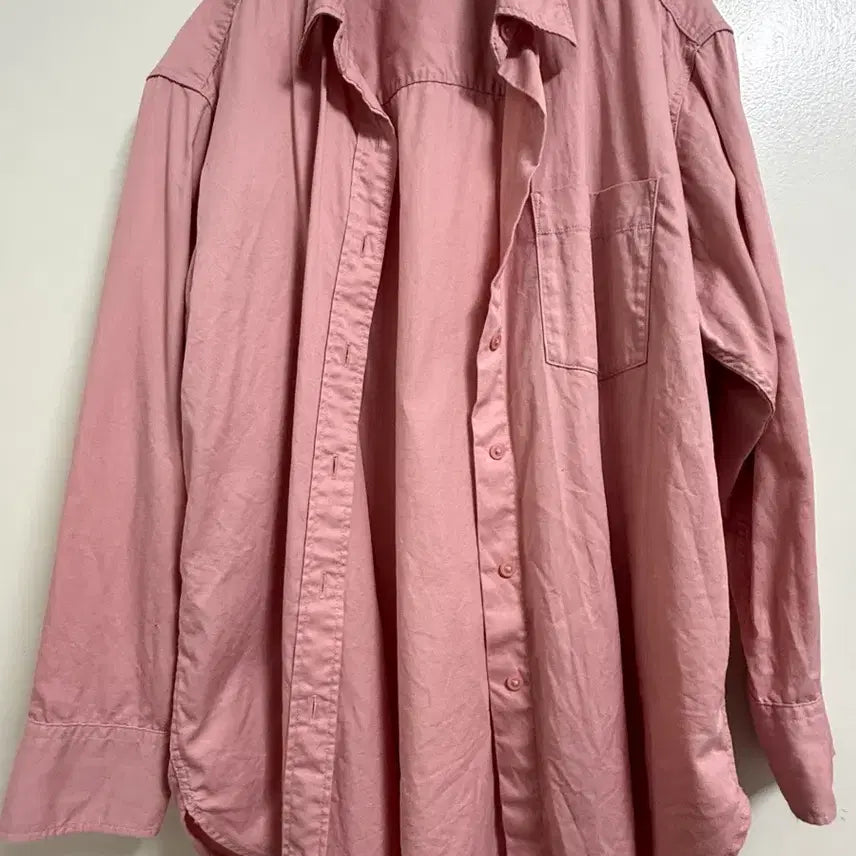 [BUNJANG] Uniqlo Pink Button-Up Shirt with Pocket / 유니클로 셔츠