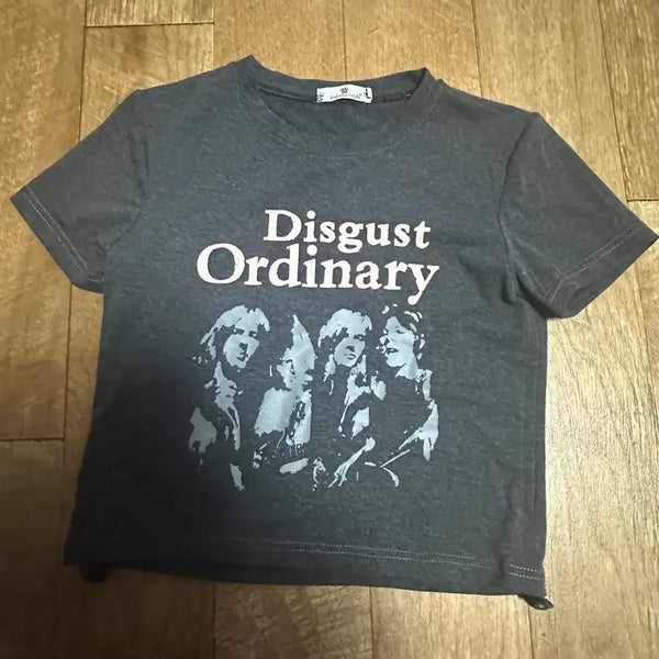 [BUNJANG] Disgust Ordinary Cropped T-Shirt / Disgust Ordinary 크롭 반팔