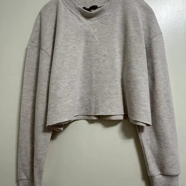 [BUNJANG] Zara Cropped Knit Sweater Beige / 자라 크롭 니트