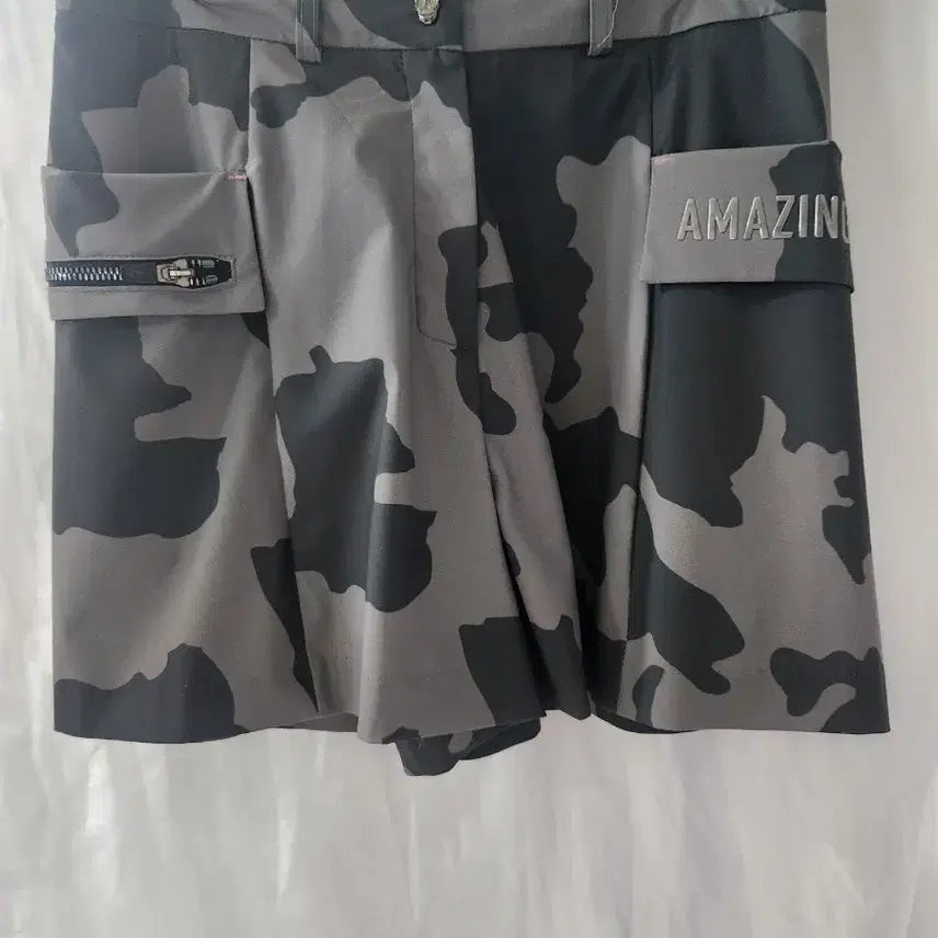 [BUNJANG] AMAZINGCORE Camouflage Pattern Pleated Shorts / AMAZINGCORE 카모플라쥬 패턴 플리츠 반바지