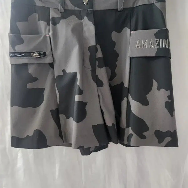 [BUNJANG] AMAZINGCORE Camouflage Pattern Pleated Shorts / AMAZINGCORE 카모플라쥬 패턴 플리츠 반바지