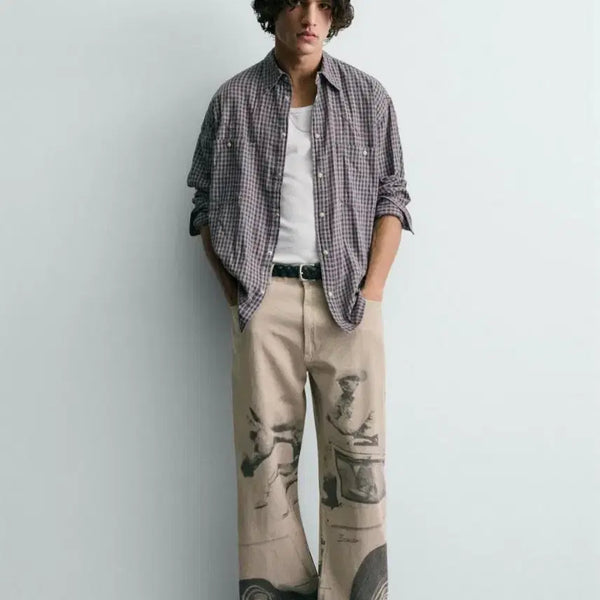 [BUNJANG] ZARA & FORD Collaboration Print Wide Pants Size 36 / 자라&포드 콜라보 프린트 와이드 팬츠 36사이즈 새상품