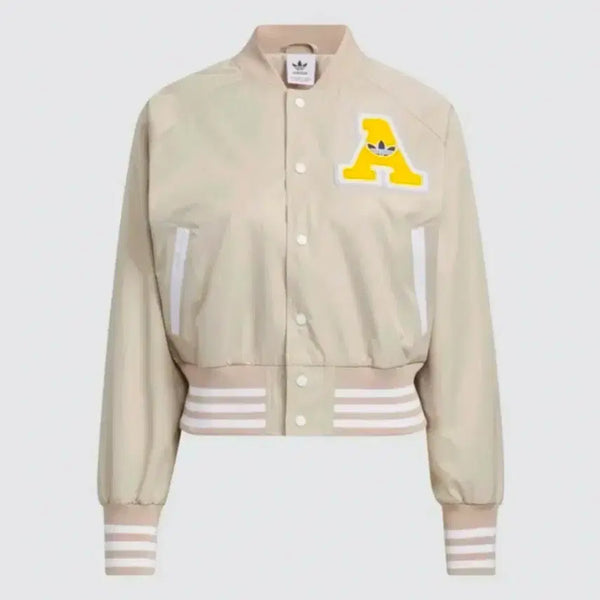 [BUNJANG] Adidas Beige Varsity Jacket S / [정품] 아디다스 베이지 바시티 자켓 S