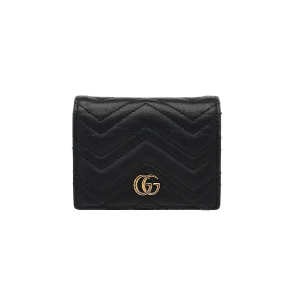 [BUNJANG] Gucci GG Marmont Matelassé Card Wallet Black Leather / 구찌 GG 마몽 마틀라세 카드 지갑