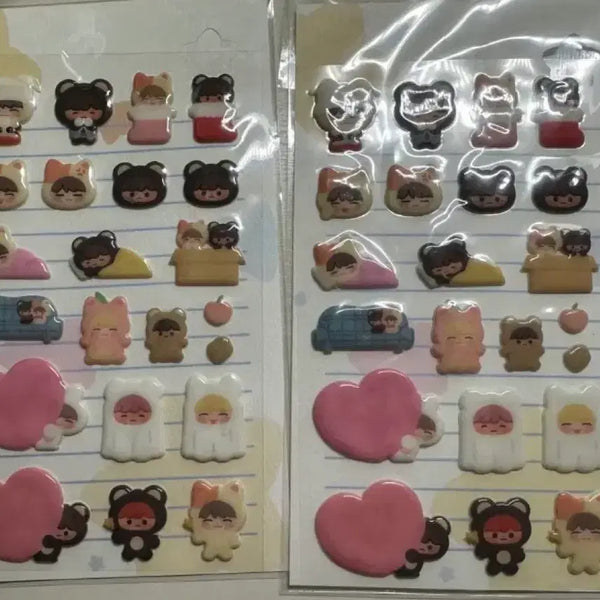 [BUNJANG] NCT Haechan & Jeno Sticker Bundle Set / 일괄 엔시티 곰앤치 다님 재현 해찬 스티커 치즈잰 곰효기