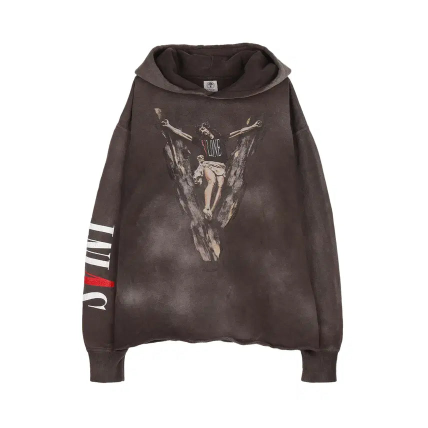 [BUNJANG] Saint Michael x Chrome Hearts Logo Hoodie Black / [L] 세인트 미카엘 x 브이론 후드 블랙