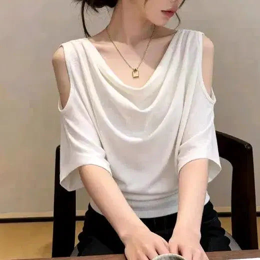 [BUNJANG] Women's Loose Fit Short Sleeve T-Shirt / 여성 의류 루즈핏 반팔 티셔츠 흰색