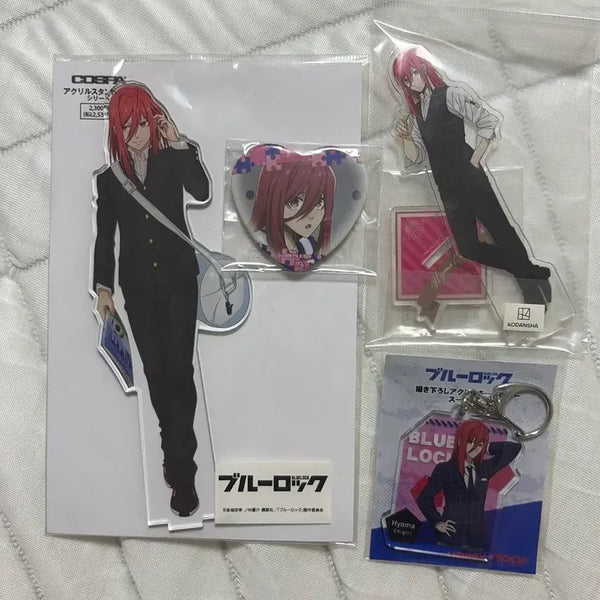 [BUNJANG] Blue Lock Chigiri Hyoma Acrylic Stand, Pin Badge, Keyring Bundle Set / 블루록 치기리 효마 아크릴 핀뱃지 굿즈 키링 일괄