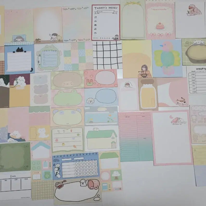 [BUNJANG] Memo Pad Assortment - 50 Designs Bundle Set / 떡메모지 50종 일괄