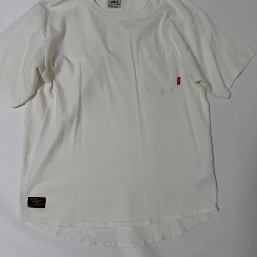 [BUNJANG] WTAPS Loopwheel Pocket T-Shirt White / 더블탭스 루프 휠 포켓 티셔츠 화이트