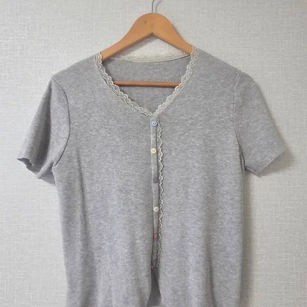[BUNJANG] Gray V-Neck Knit Top / 그레이 브이 니트
