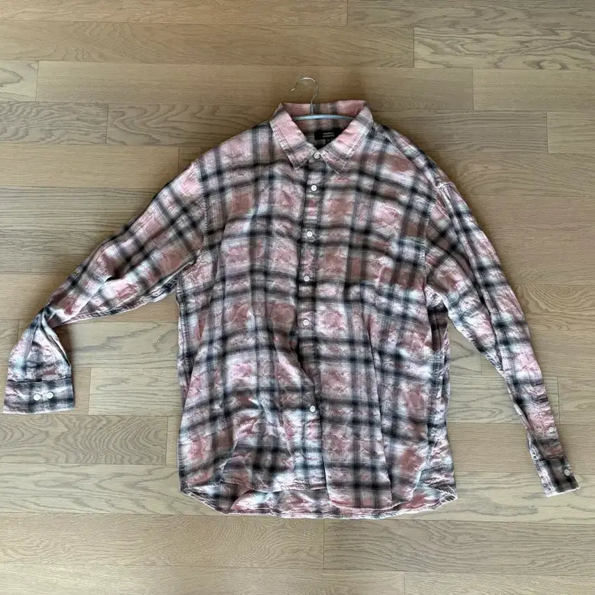 [BUNJANG] Musinsa Standard Relaxed Crinkle Ombre Check Shirt (2XL) / (2xl) 무신사 스탠다드 릴렉스드 크링클 옴브레 체크 셔츠