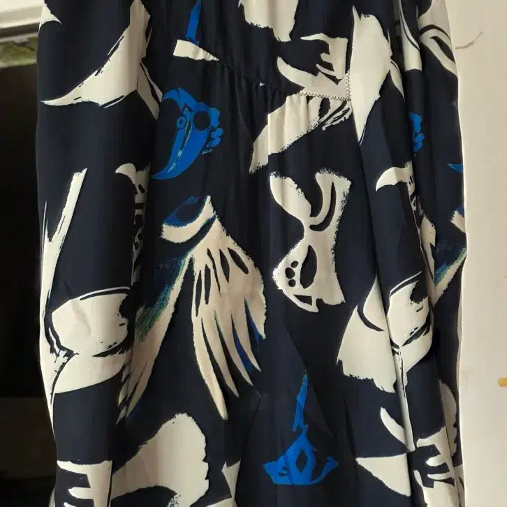 [BUNJANG] Time Midi Skirt Navy Abstract Pattern / 타임 스커트