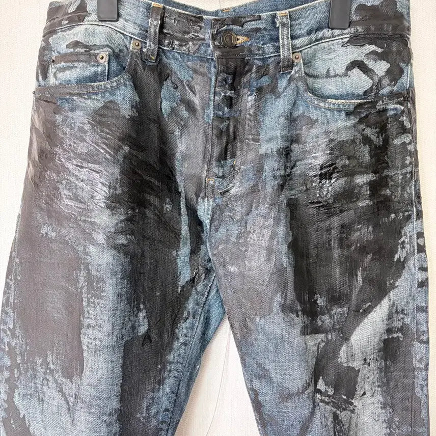 [BUNJANG] Saint Laurent SS16 Selvedge Denim Waxed Distressed Jeans / 생로랑 16SS 무파진