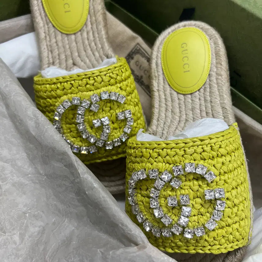 [BUNJANG] Gucci Espadrille Slipper Lime / 구찌 에스파듀 슬리퍼 라임 36(230)