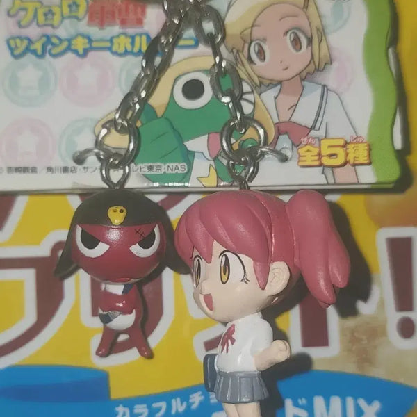 [BUNJANG] Sgt. Frog Twin Keychain Set: Giroro & Hanbyeol / 케로로 중사 트윈 키홀더 키링 기로로 한별 새상품