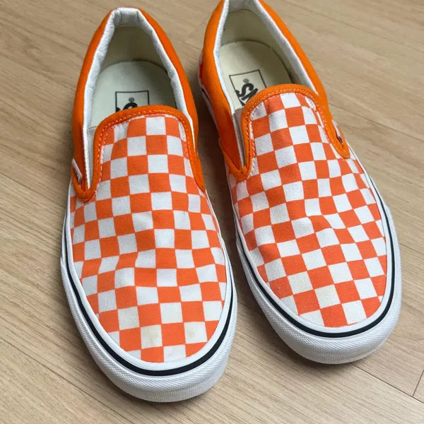[BUNJANG] Vans Checkerboard Slip-On Orange / 반스 체커보드 슬립온 오렌지 260