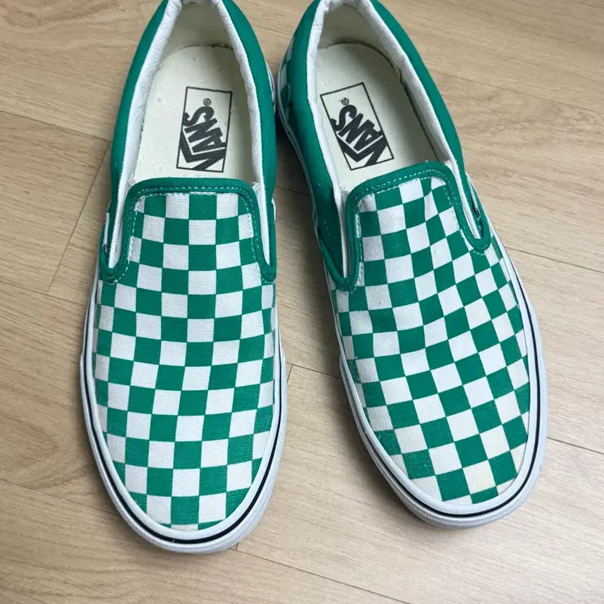 [BUNJANG] Vans Checkerboard Slip-On Green US 8 / 반스 체커보드 슬립온 그린 260