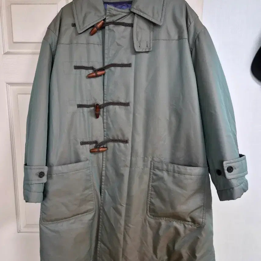 [BUNJANG] Ourselves Gabardine Duffle Coat Olive Size 2 / 아워셀브스 ourselves 개버딘 더플코트 올리브 2사이즈