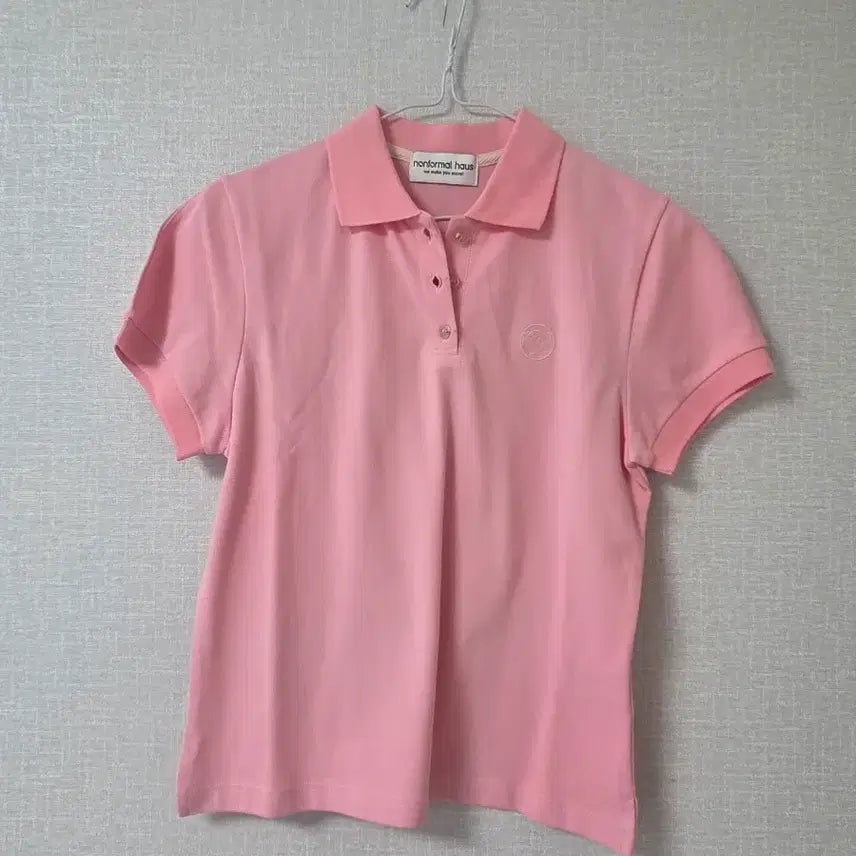 [BUNJANG] Pink Short Sleeve Polo T-Shirt / 핑크 반팔 카라티