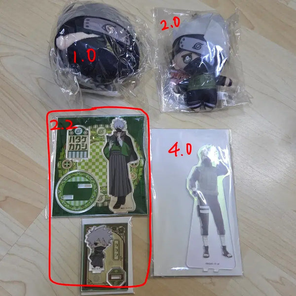 [BUNJANG] Naruto Kakashi Flower Garland Acrylic Standee & Plush Set / 미개봉) 나루토 카카시 화관 서생풍 아크릴 볼 체인 누이 얼굴 누이
