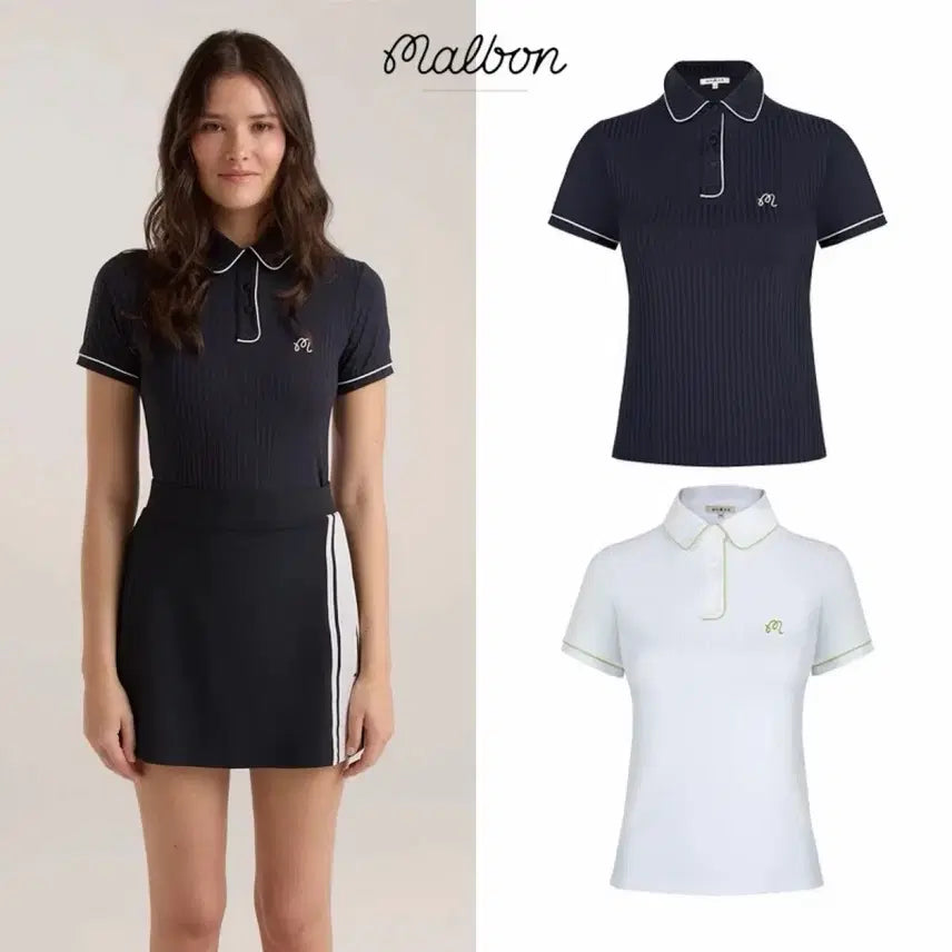 [BUNJANG] Malbon Golf Women's Short Sleeve T-Shirt / Malbon 말본 골프 여성반팔티