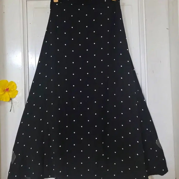 [BUNJANG] Dot Pattern Banding Long Skirt / 여름 시원한 고급스러운 핏이이쁜  밴딩 롱스커트  허리27까지
