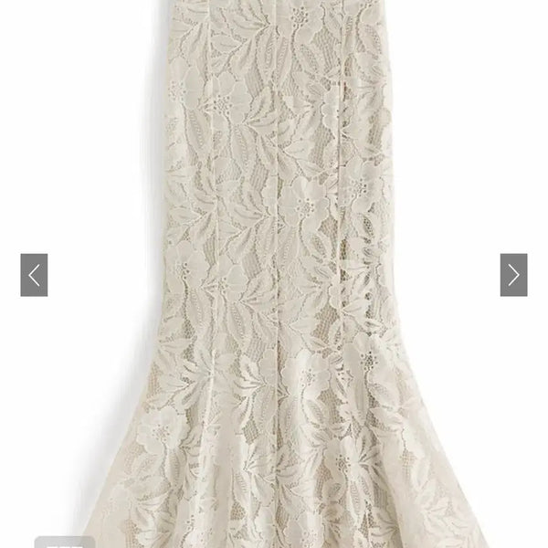 [BUNJANG] GRL Floral Lace Mermaid Skirt Ivory / GRL 그레일 꽃무늬 레이스 머메이드 스커트 아이보리