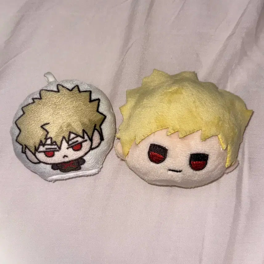 [BUNJANG] My Hero Academia Bakugo Kirimon Cushion Keychain & Daiso Face Plush Badge / 히로아카 바쿠고 키리몽님 쿠션키링+다이소 얼굴 인형 뱃지 나히아