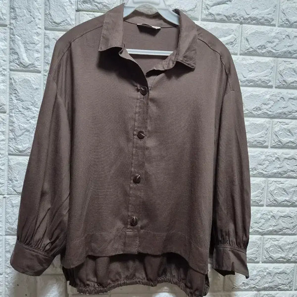[BUNJANG] Jason Wu Oversized Cotton Linen Shirt Brown Size 55 / 제이슨우 오버핏 면.마 브라운 셔츠55