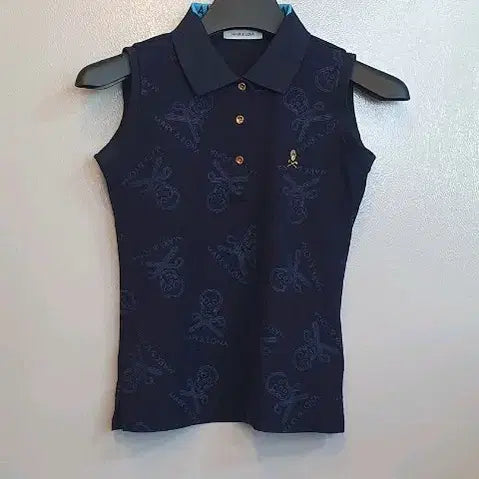 [BUNJANG] Mark &ロナ Sleeveless Collar T-shirt Navy S / 여성. 마크앤로나 골프웨어 민소매 카라티 네이비S