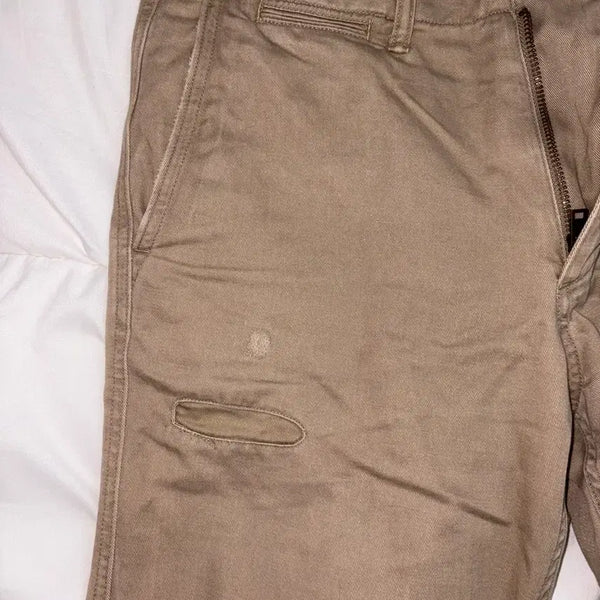 [BUNJANG] Polo Ralph Lauren Beige Chino Pants Distressed Patch / 폴로랄프로렌 베이지 치노팬츠 카키색 면바지 디스트레스드 패치 디스트로이드