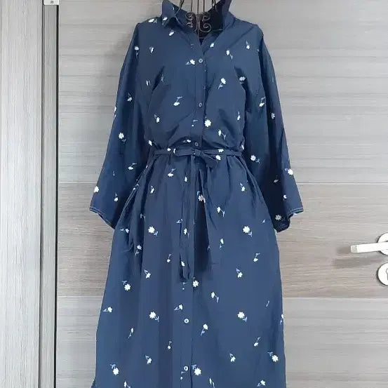 [BUNJANG] DEWL Flower Pattern Shirt Dress / DEWL 듀엘 플라워 패턴 셔츠 원피스 상태굿