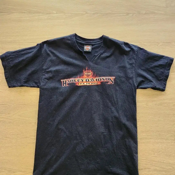 [BUNJANG] Harley-Davidson Black Short-Sleeve T-Shirt / 할리데이비슨 반팔 티셔츠 블랙
