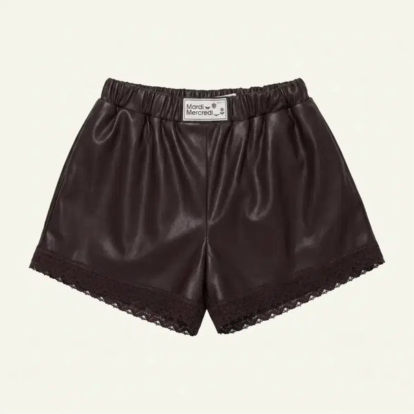 [BUNJANG] Mardi Mercredi Leather Lace Shorts / 마르디메크르디 레더 레이스 쇼츠