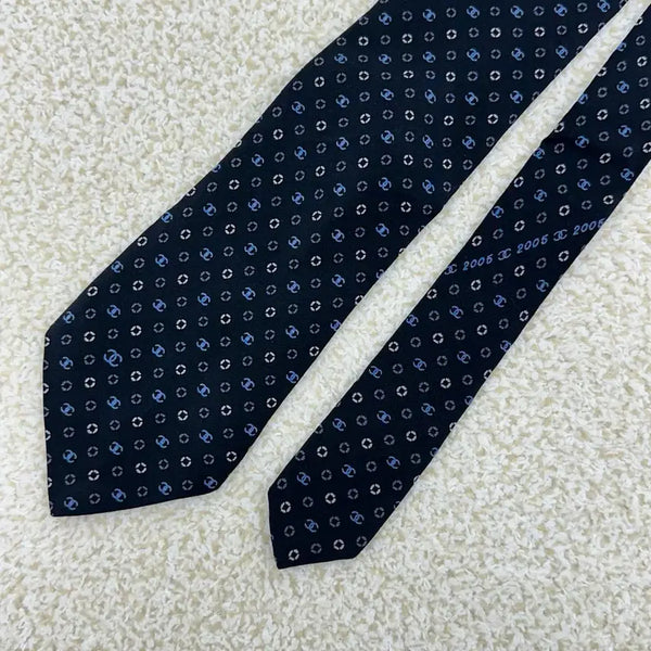 [BUNJANG] Chanel Navy Silk Necktie / 샤넬 네이비 실크 넥타이