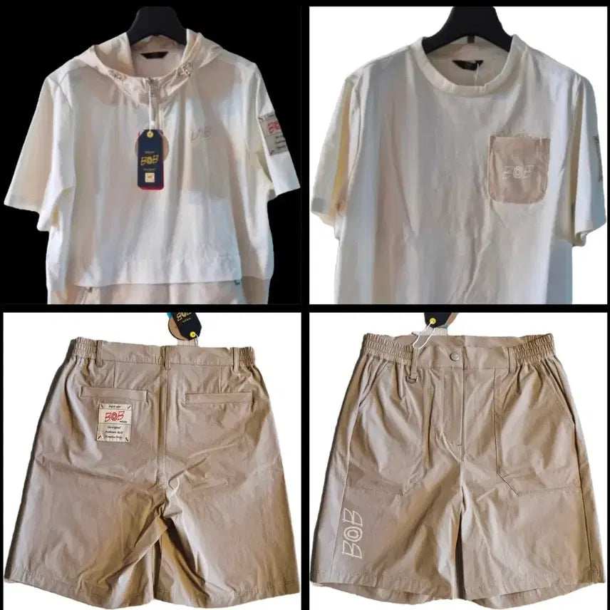 [BUNJANG] MAISON BOB Women's Summer Set-up (T-shirt, Anorak, Shorts) Ivory / (여름런닝템M) 메종비오비 여성 여름셋업 새옷