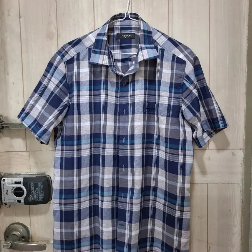 [BUNJANG] Indian Check Short-Sleeve Shirt Size 105 / 인디안 체크 반팔 남방셔츠 105