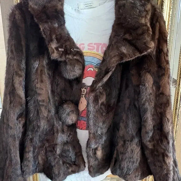 [BUNJANG] Brown Mink Fur Coat / 밍크코트브라운 퍼