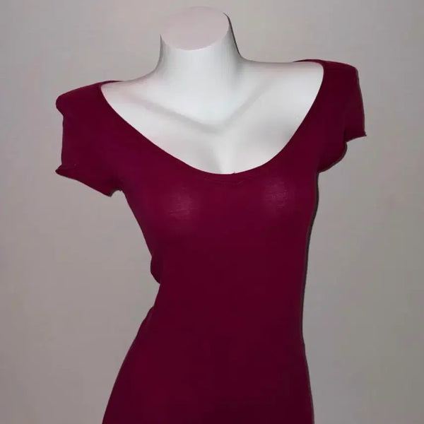 [BUNJANG] Vintage Cherry Wine Slim Fit Top / 빈티지 체리 와인 슬림핏 탑
