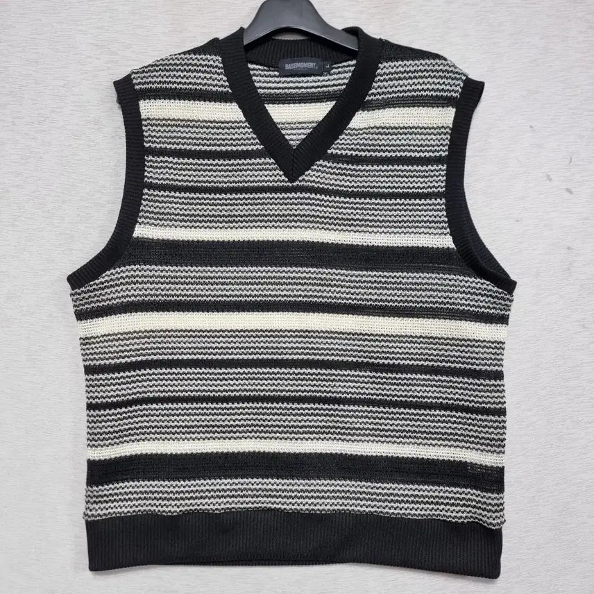 [BUNJANG] The Basement Summer Stripe Knit Vest - Men's 100 / 베이스 여름 베스트 남자100사이즈ㅡ0430