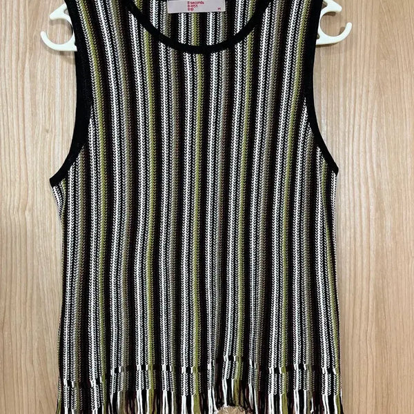 [BUNJANG] 8seconds Striped Knit Vest M / 8세컨즈 스트라이프 니트 조끼 M