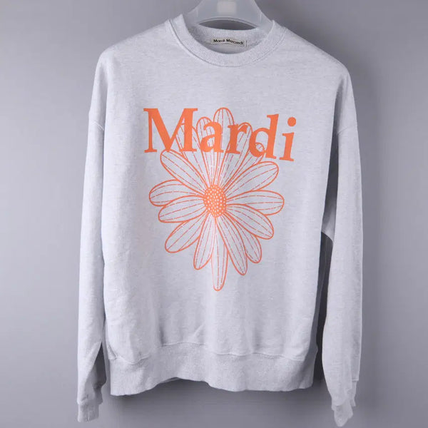 [BUNJANG] Mardi Mercredi Flower Sweatshirt (Gray/Orange) / 마르디 메크르디 플라워 스웨트셔츠 맨투맨 그레이 오렌지
