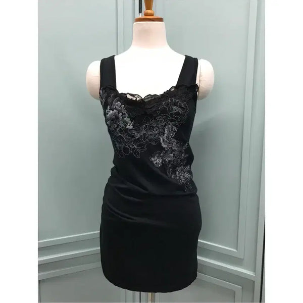 [BUNJANG] Y2K Oriental Flower Embroidered Mini Tank Dress / y2k 오리엔탈 플라워 자수 미니 나시 원피스