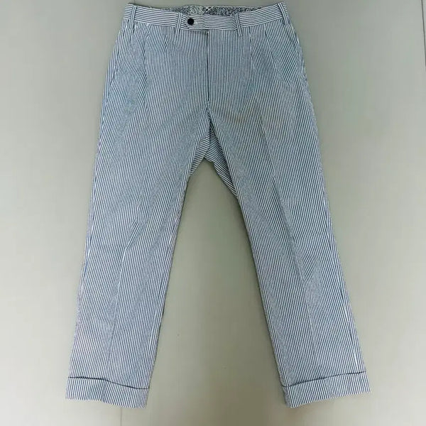 [BUNJANG] Germano Seersucker 2-Pleat Slim Trousers / Germano 시어서커 2턱 슬림팬츠