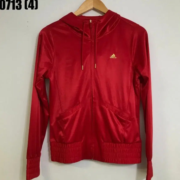 [BUNJANG] Adidas Track Top Jersey Hoodie Red / 아디다스 트랙탑 져지 후드티 빨강